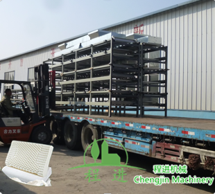 日產(chǎn)量800-1000個乳膠枕頭的乳膠生產(chǎn)線準備發(fā)貨